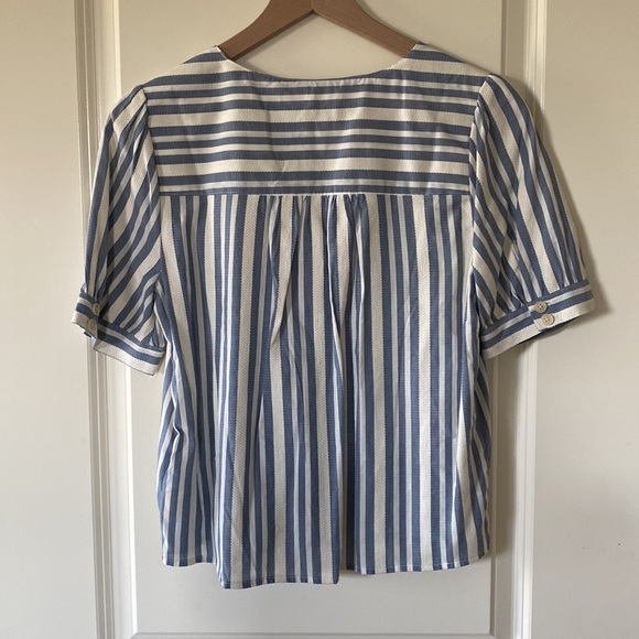 Madewell Plaza Button-Front Shirt in Blue Stripe - Picture 8 of 9